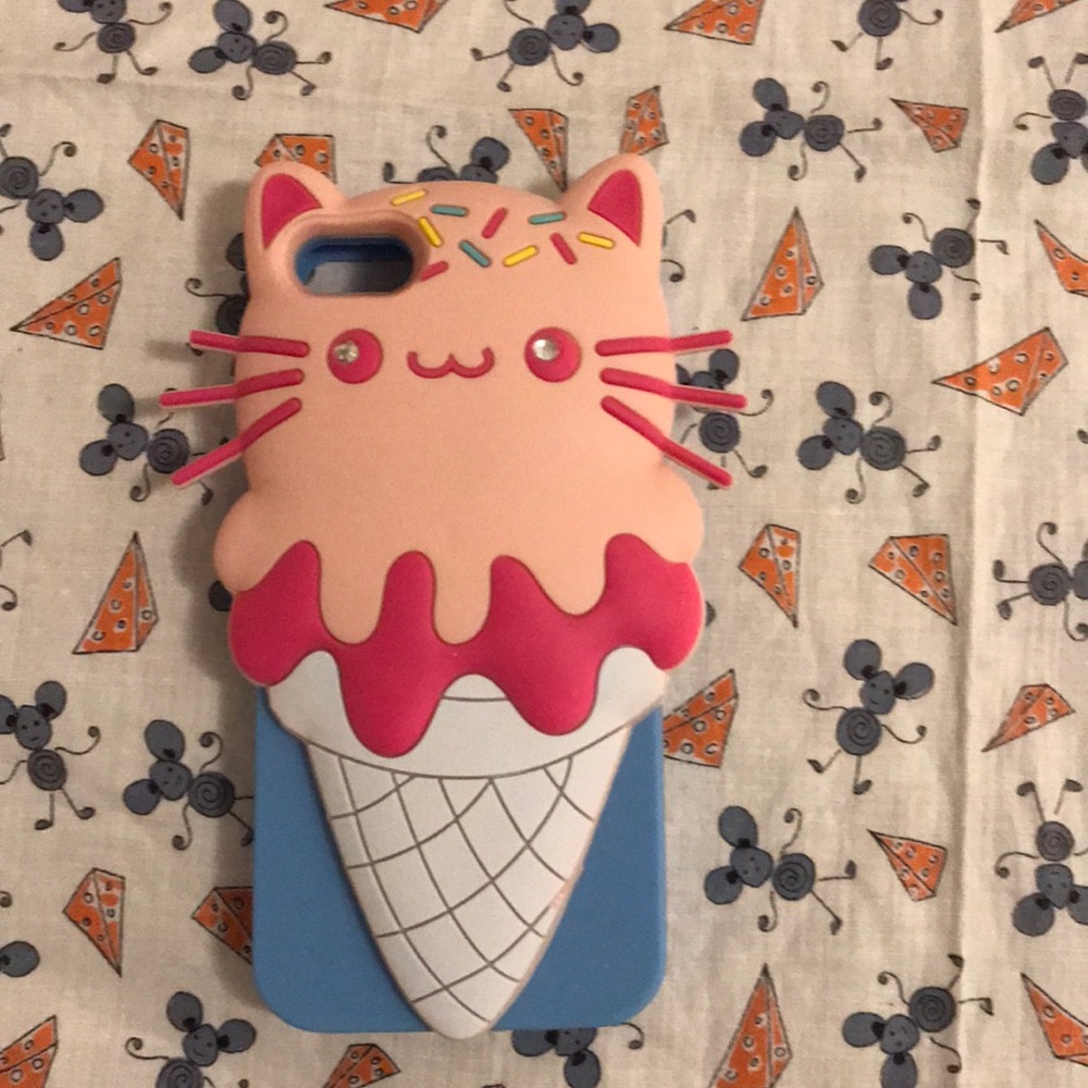 iPhone 5 Cute Kawaii Ice Cream cat Case flexible